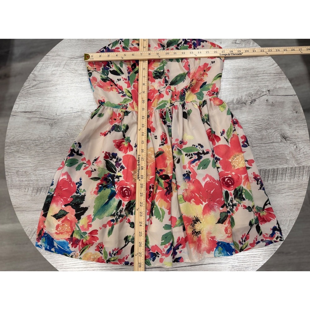 Antix Floral Halter Skater Dress Cottagecore Open Back Sundress Fit & Flare -L - Picture 6 of 9